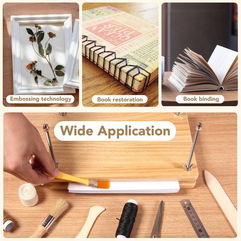 MAKEASY Book Binding Kits with Book Press (11.6x7.8in), DIY Bookbinding