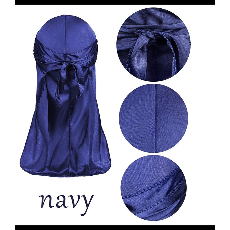 H HOME-MART Silk Durag Caps, 4 Pack Unisex Satin Durags