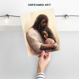 Inspiring African American Jesus Christ - Black Girl Room Decor, Teen Girls Bedroom Decor - Jesus Poster - spiritual Christian Wall Decor - Pictures Religious Wall Decor - Faith, God Print