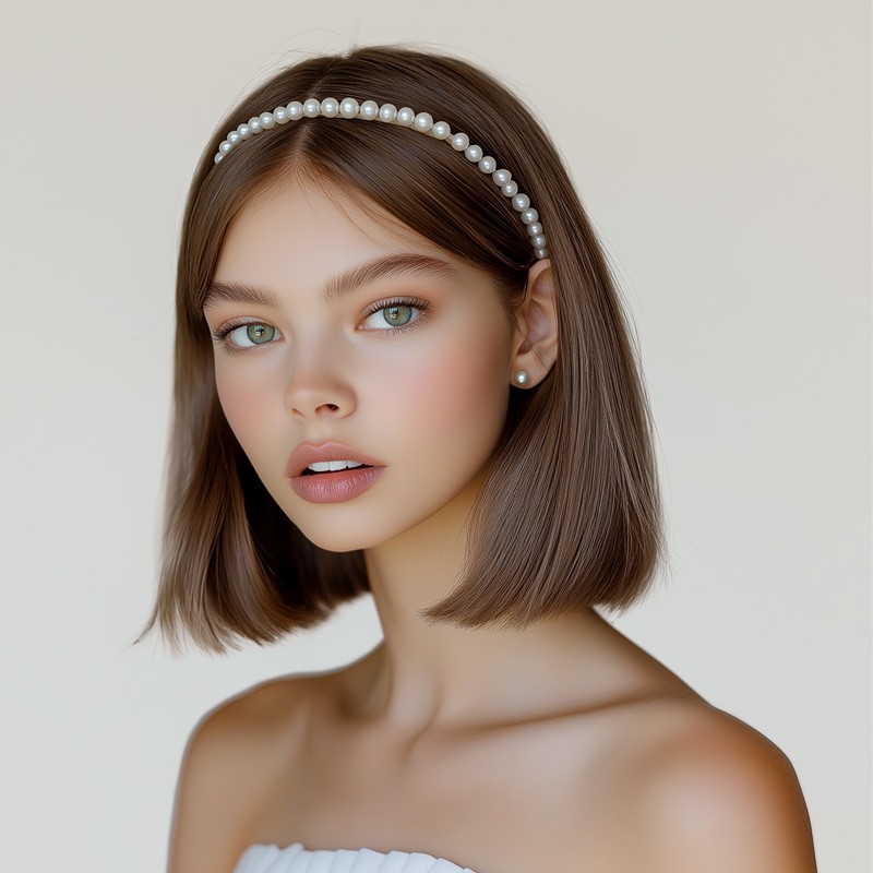Brown Headbands for Women Girls Non Slip Floral Padded Hairbands