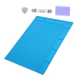 DOITOOL 1set Insulated Soldering Mat for Heat Resistance Multi-functional Workbench Pad for Electronics Repair Lightweight and Portable Surface Part Storage