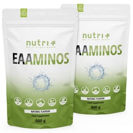 Nutri + Nutri + EAA Pulver Natural 1 kg hochdosiert - Instant EAAs Neutral ohne S?stoff, Zusatzstoffe & knstlichen Geschmack - Vegan Essential Aminos 1000 g