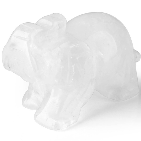 Clear Quartz Elephant Crystals Gemstone Statue Crystal Elephant Stone Pocket