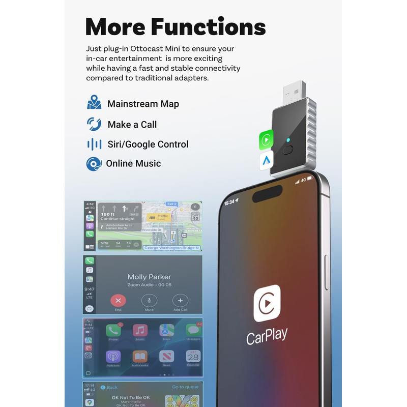 Smart World Micro CP-AA 2-in-1 Wireless CarPlay & Wireless Android