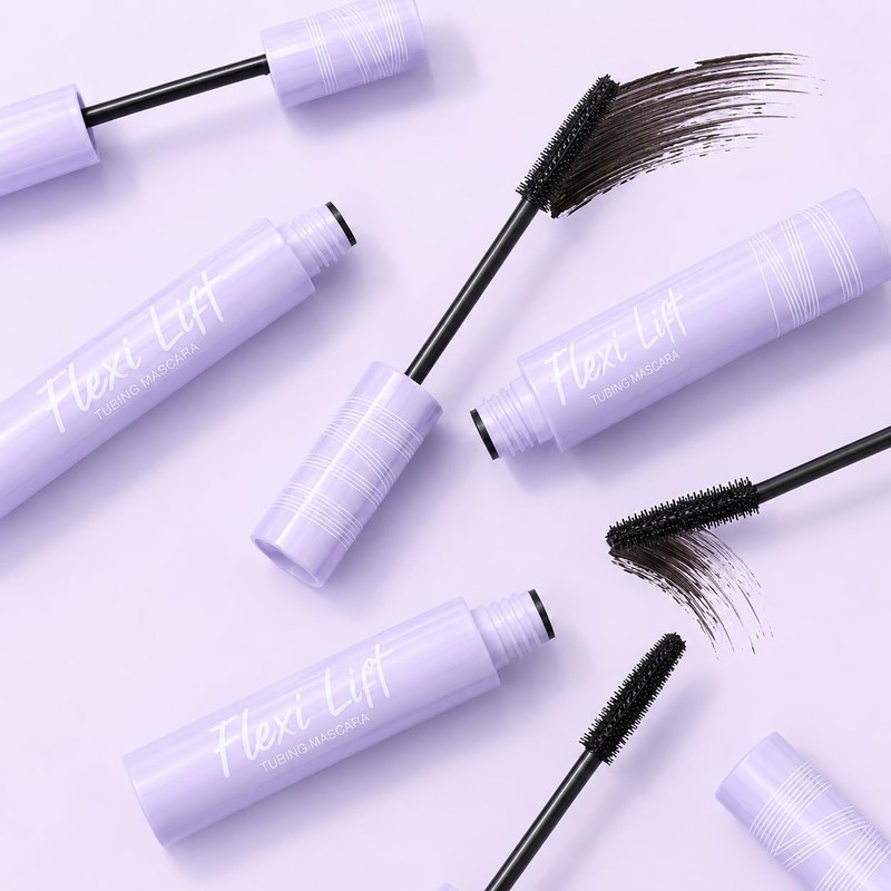 Lengthening & Curling Mascara|Tapered Cone Fiber Brush Creates Lash Extension