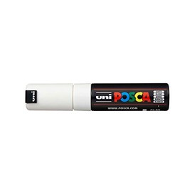Uni Posca Marker Pen Broad Chisel Tip 8.0mm PC8K - Color: White