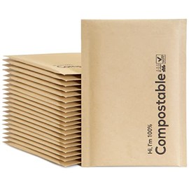 6x10 100% Biodegradable Bubble Mailers,25 Count Brown #0 Compostable Padded Packaging Wrap Envelopes Pouches Eco Friendly Self Seal Bags