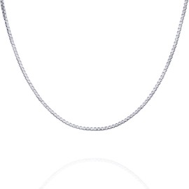 PAVOI Solid 925 Sterling Silver, 22K Gold Plated, Italian 0.6mm Diamond-Cut Square Box Chain Necklace for Men and Women, Made in Italy, 20, Gold Plated, No Gemstone
