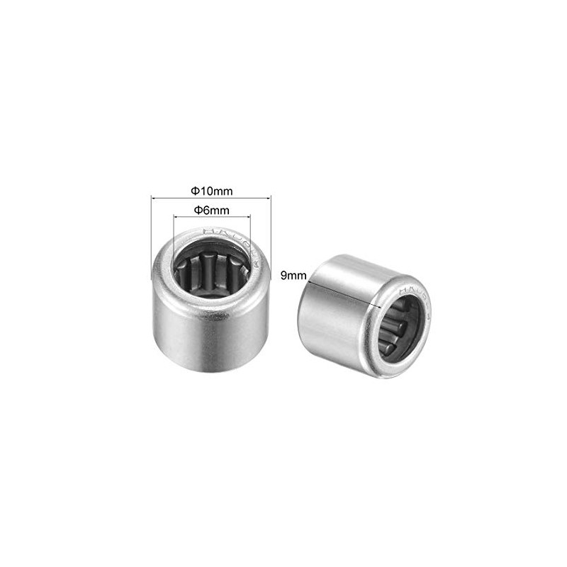 uxcell HK0609 Needle Roller Bearings 6mm Bore 10mm OD 9mm