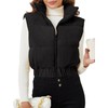 Gihuo Women's Cropped Puffer Vest Corduroy Winter Quilted Sleeveless Jackets
