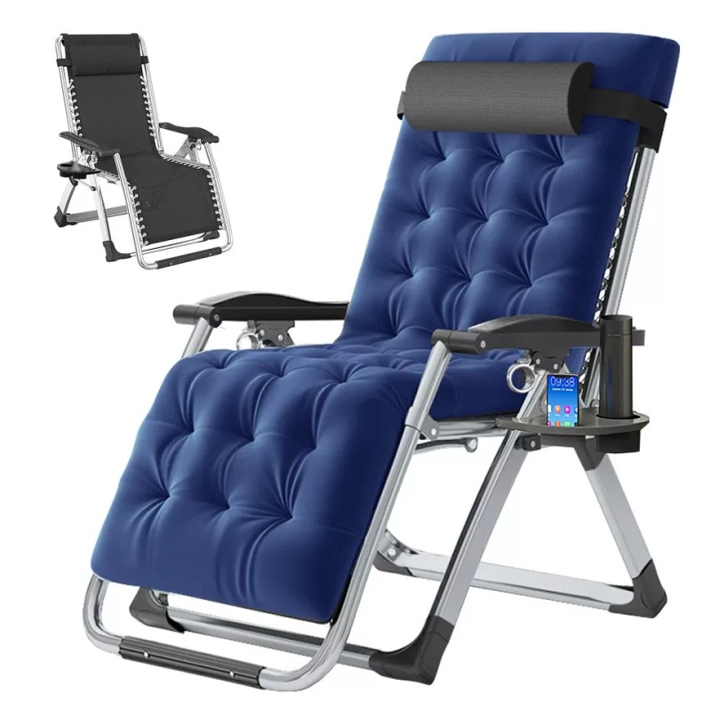 H&ZT Adjustable Chair Folding Lounge Chair Reclining Patio Chairs with