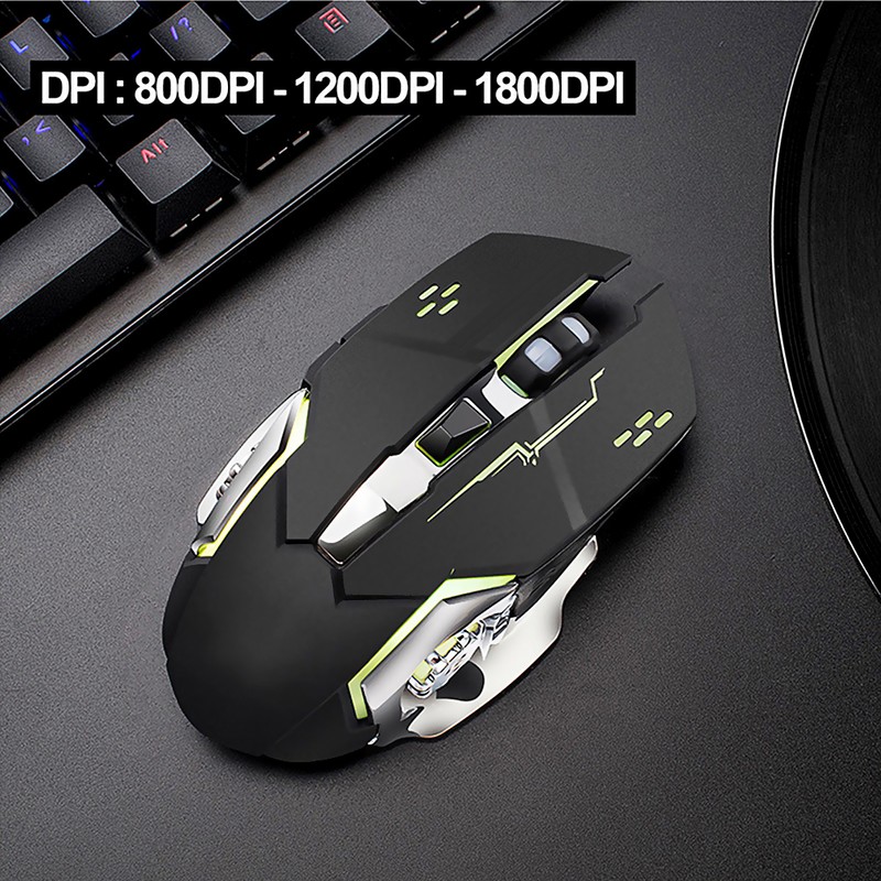 Rechargeable X8 Wireless Game Mouse Silent LED Backlit USB 1800DPI