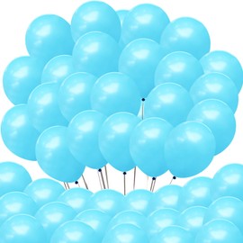 Neo LOONS® 100 pcs 5" Standard Light Blue Premium Latex Balloons - Great for Kids, Adult Birthdays, Weddings, Receptions, Baby Showers, Water Fights, or Any Celebration
