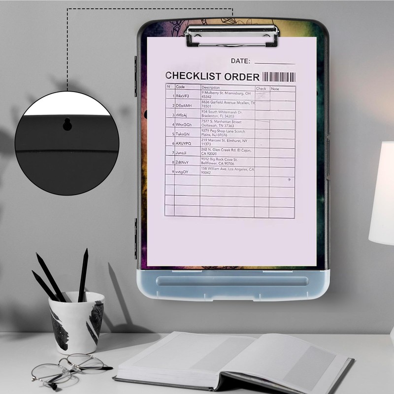 Clipboard with Storage,Storage Clipboard with Pen Holder,Heavy Duty Plastic Storage