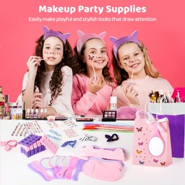 196 Pcs Spa Party Supplies for Girls Multiple Spa Party Favors for Kids Pink Braid Clip Eye Mask Mirror Comb Emery Boards Toe Separator Hairband Nail Sticker Tattoo Sticker Spa Party Favors