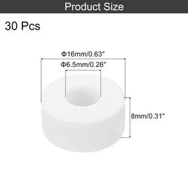 QUARKZMAN Pack of 30 Ceramic Washers 6.5 x 16 x 8 mm Round Flat Washers Heat Resistant Insulation Protection Distance for Cable Bundles Wire Protection