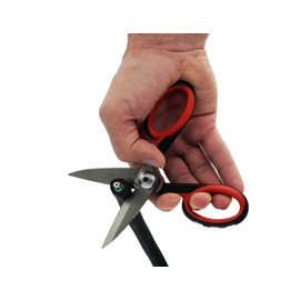 Ascend Tools All Purpose Electrician Scissors 6-1/8 inch Cut Strip Electrical Wire with Wire Cutting Notch, Serrated Blade, Stainless Steel