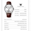 OLEVS Leather Band Watches for Men Easy Reader Date Mens