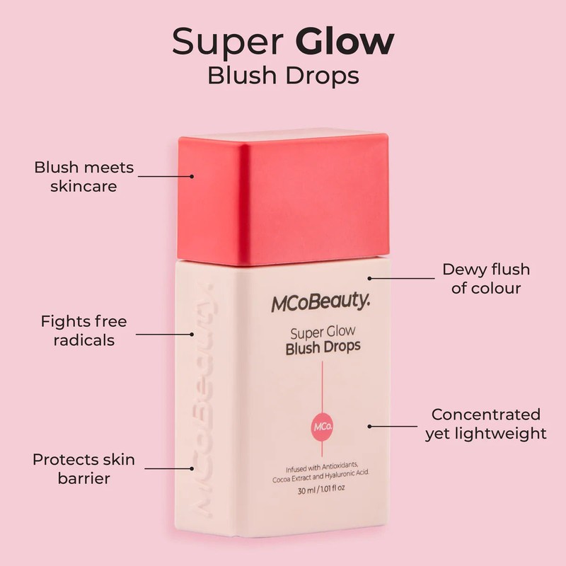 MCoBeauty Super Glow Blush Drops 30ml - Rose Pink