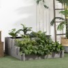 3 Tier Elevated Wood Flower Box Gray Raised Garden Bed