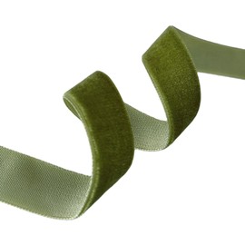 Abbaoww 50 Yards Moss Green Velvet Ribbon 3/8 Inch Single Face Velvet Ribbon for Christmas Wreath Decoration Gift Wrapping DIY Project Bow Making (Moss Green, 3/8 Inch)