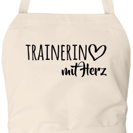 Huuraa Apron Trainer with Heart Gift Cotton Trainer Gift Idea, natural, One size fits all