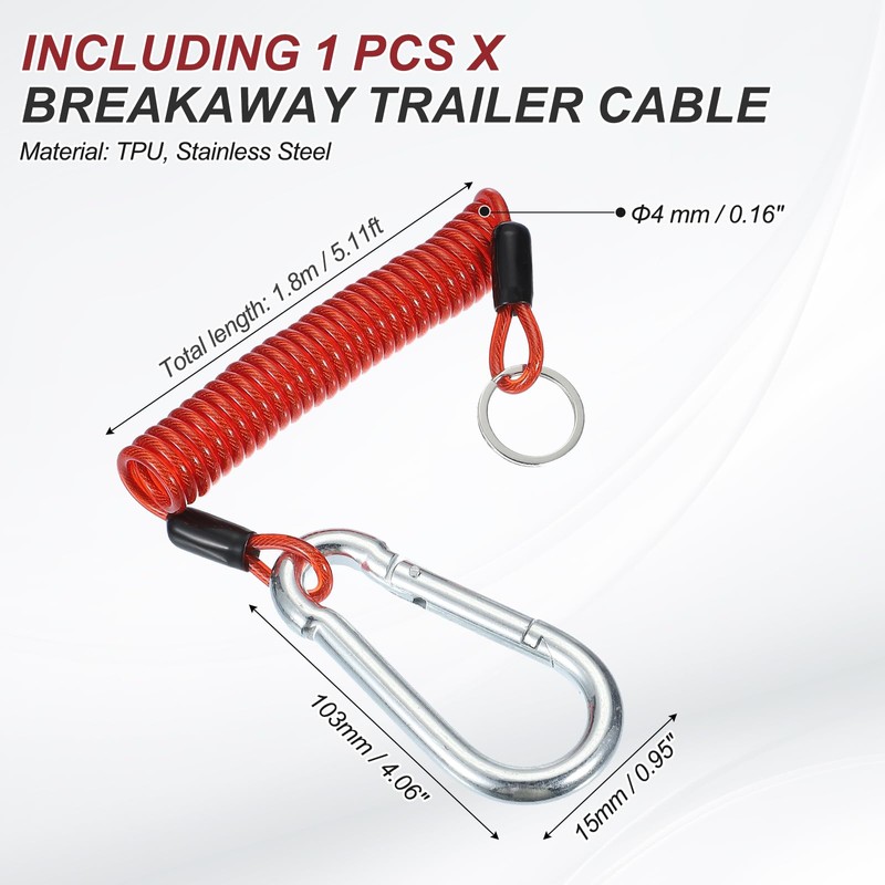 PATIKIL 5ft Breakaway Trailer Cable, Trailer Brake Cable Safety Cable