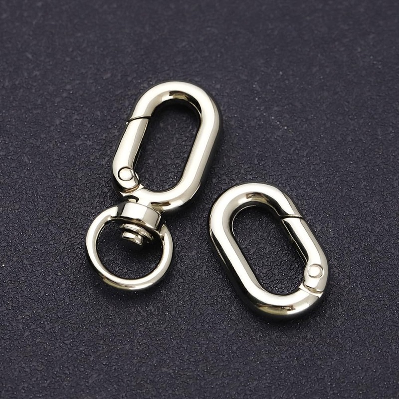 [FUSSED] 2-piece Set Spring Keychain, Carabiner Hook, Lost Prevention, Easy