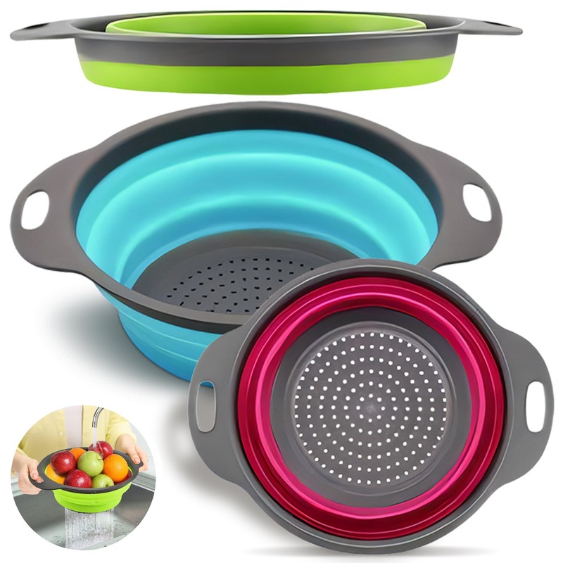 Silicone Collapsible Colander Sink Colander Collapsible Camping Versatile Collapsible Strainer