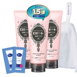 [Large Capacity Set] Rosette Cleansing Pasta, White Mud, 6.3 oz (180 g), 3 x Whisking Net, 1 x Sample, 2 Packs