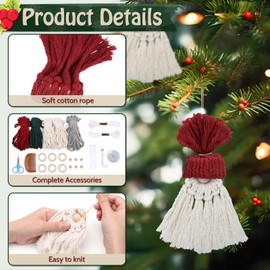 Naler 6 Set Elf Kit DIY Crafting Kits for Adults Christmas Decorations DIY Macrame Santa Claus Christmas Crafts Christmas Tree Hanging Gnomes Santa Elf Crafting Kits