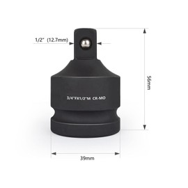 TOP-VIGOR 1" Drive to 22mm Square Socket, Durable, Reliable, CR-MO 80mm Length, Metric Standard Sizes for Home and Car Repairs