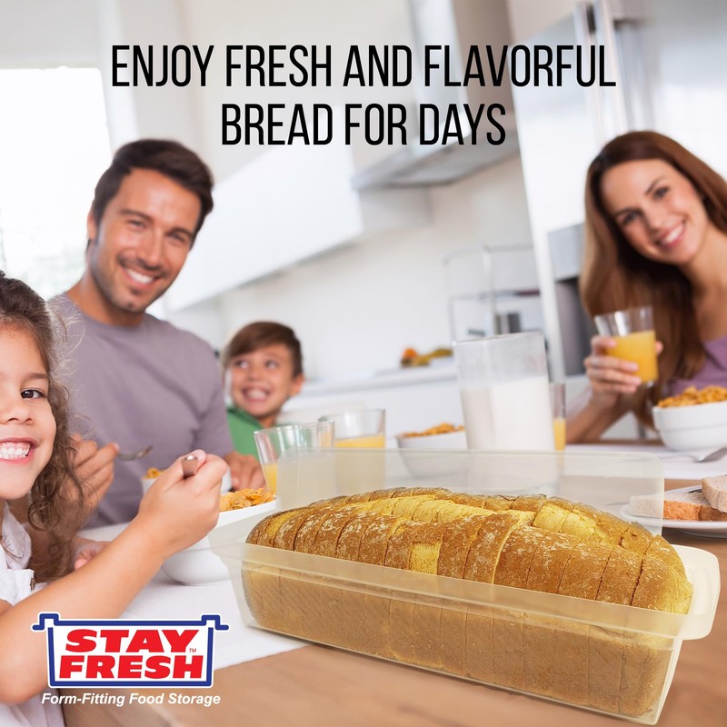 Kitchen Discovery Plastic Bread Box Container Preserve Bread Up To