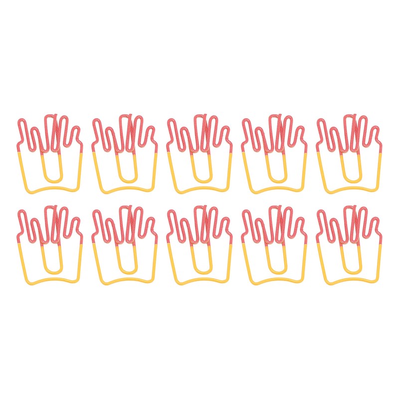 100Pcs Paper Clips Cute French Fries Shape Electroplating Process Lightweight