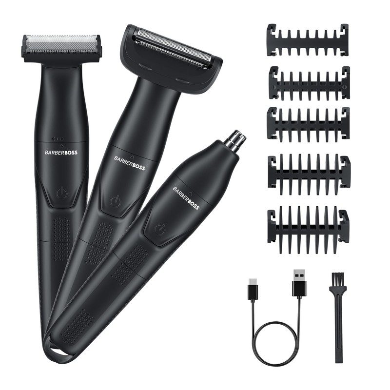 BarberBoss Set per la toelettatura dei dettagli, 3 in 1,