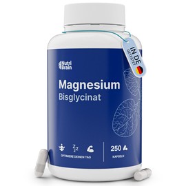 Magnesium Bisglycinate 2000 mg High Dose 250 Capsules | Germany Laboratory Tested | Premium: Chelated Magnesium | High Bioavailability | Sleep, Energy, Bones, Muscles, Concentration