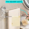 Meiliyizu Towel Rack with Suction Cup, 2 Rails, Silver, Stainless