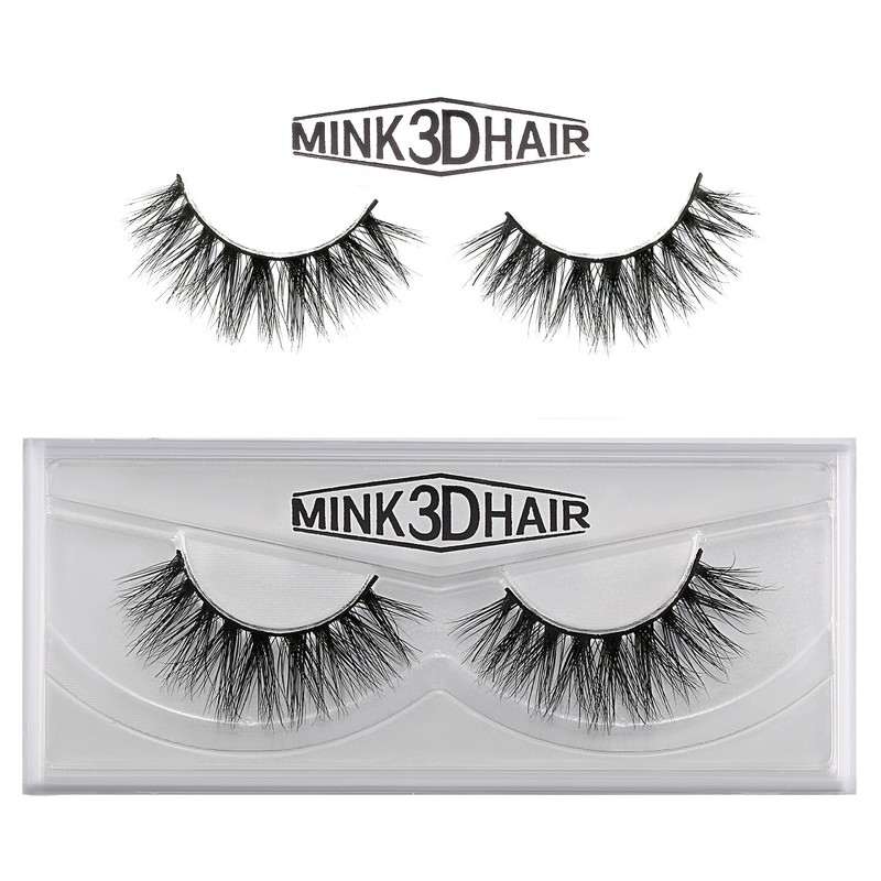 JewelryWe 3D Mink Hair False Eyelashes Black 100% Handmade Eyelashes