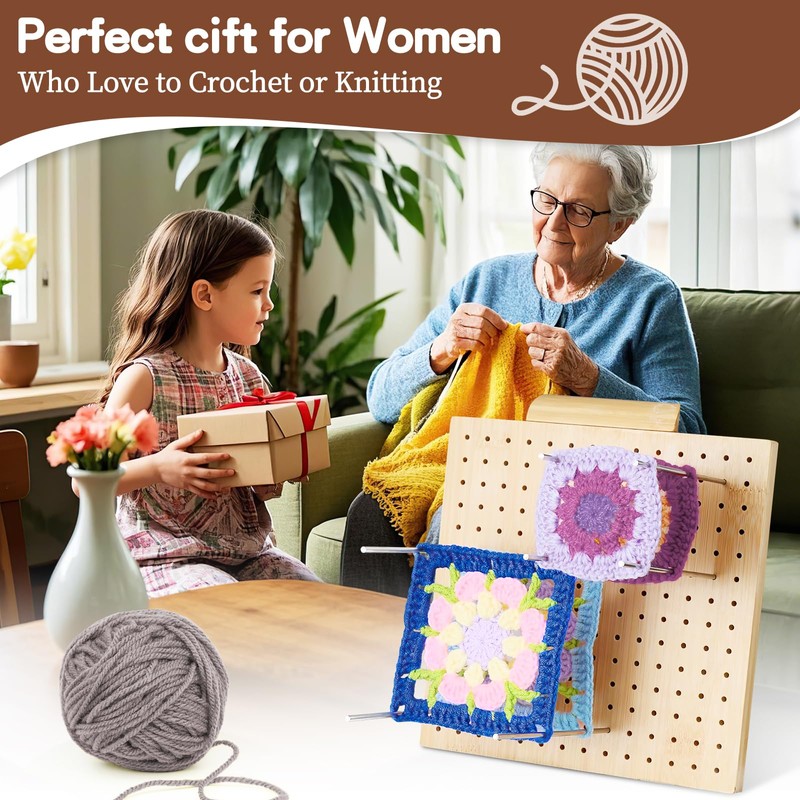 7.9 Inch Blocking Board Crochet Large, Handcrafted Wooden Blocking Board