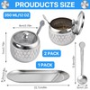 Akamino 2 Pcs Stainless Steel Sugar Bowl with Lid Spoon