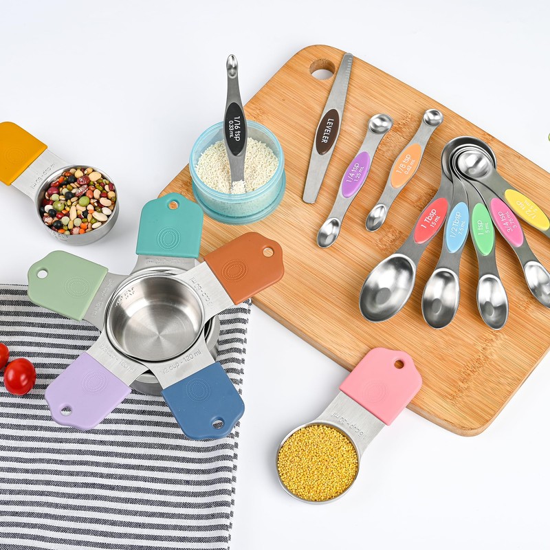 Smithcraft Measuring Cups & Spoons Set 16, Stainless Steel Magnetic