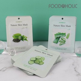 (30 sheets) Nature Skin Soothing Mask Pack (Cucumber, Aloe, Green Tea) / (30매)네이처스킨 진정 마스크팩(오이.알로에.녹차)