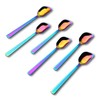 GoGeiLi Yogurt Spoon, Stainless Steel Gelato/Ice Cream Spoon, Rainbow Fruit