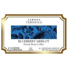 Blueberry Merlot French Roast Coffee (Single Serve K-Cup Pods) (Gourmet, Naturally Flavored, Whole Coffee Beans) (12 pods, ZIN: 577303)