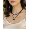 Gothic Layered Necklace for Women – Black Beaded Choker and
