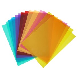 Create idea 14 Sheets Correction Gel Light Filters Colored Overlays Transparency Color Film for Film Video Strobe Photo Studio Theater Stage Light Effects 7 Colors 29.7x21cm