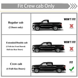 DYRDINSHOW 4PCS Tape-On Window Deflectors Sun Rain Guards for 2002-2008 Dodge Ram 1500, 2003-2009 Ram 2500 & 3500 with Crew/Extended Cab