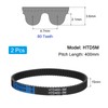 sourcing map 2pcs HTD-5M Rubber Timing Belt 80 Teeth, 400mm
