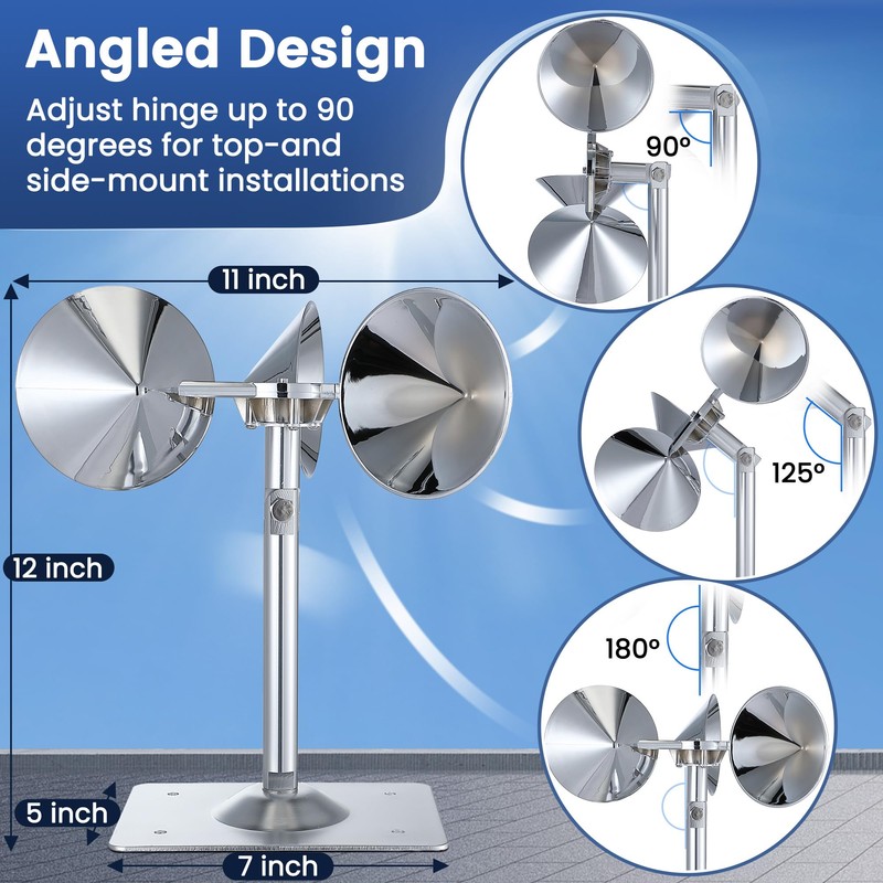 4 Pack Reflective Spinning Bird Deterrent, Wind Powered Aluminum Bird