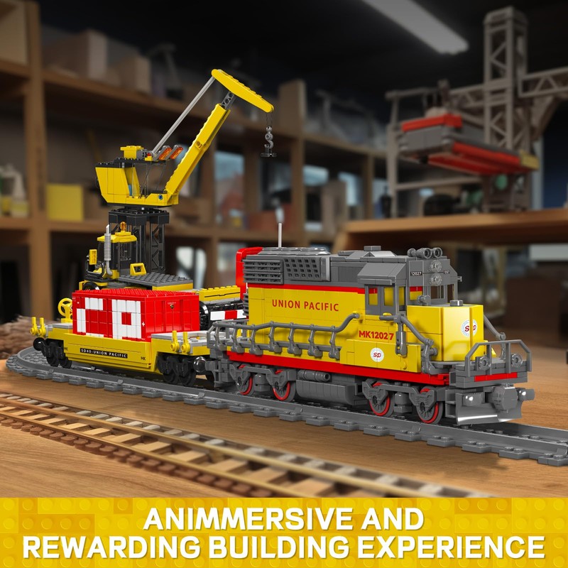 Mould King 12027 Diesel Locomotive Train Building Sets with a